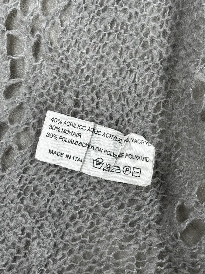 Massimo Rebecchi Mohair Grey Perfored Scarf mdcrrvm 8