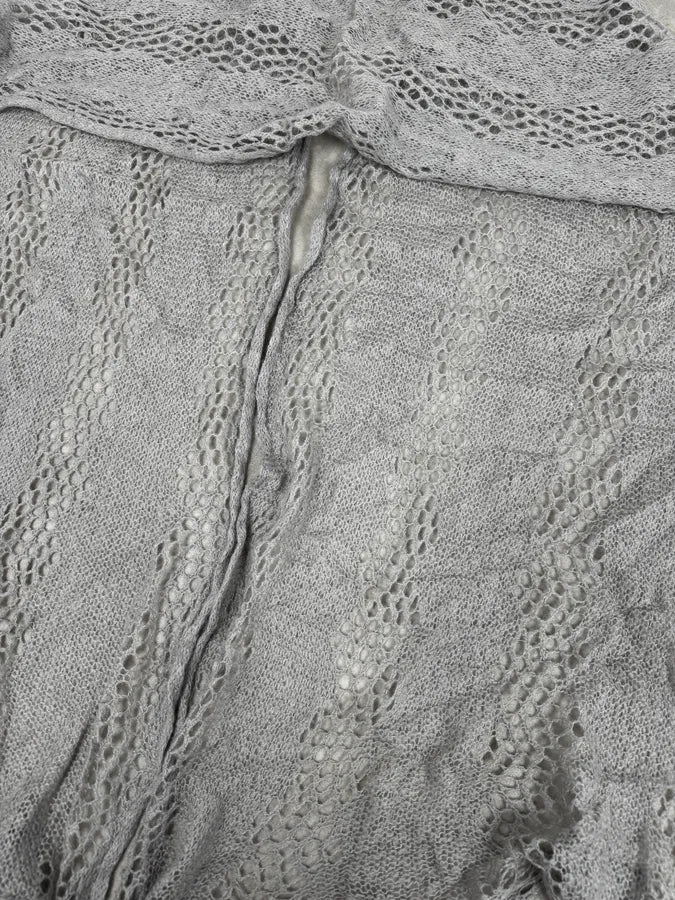 Massimo Rebecchi Mohair Grey Perfored Scarf mdcrrvm 6