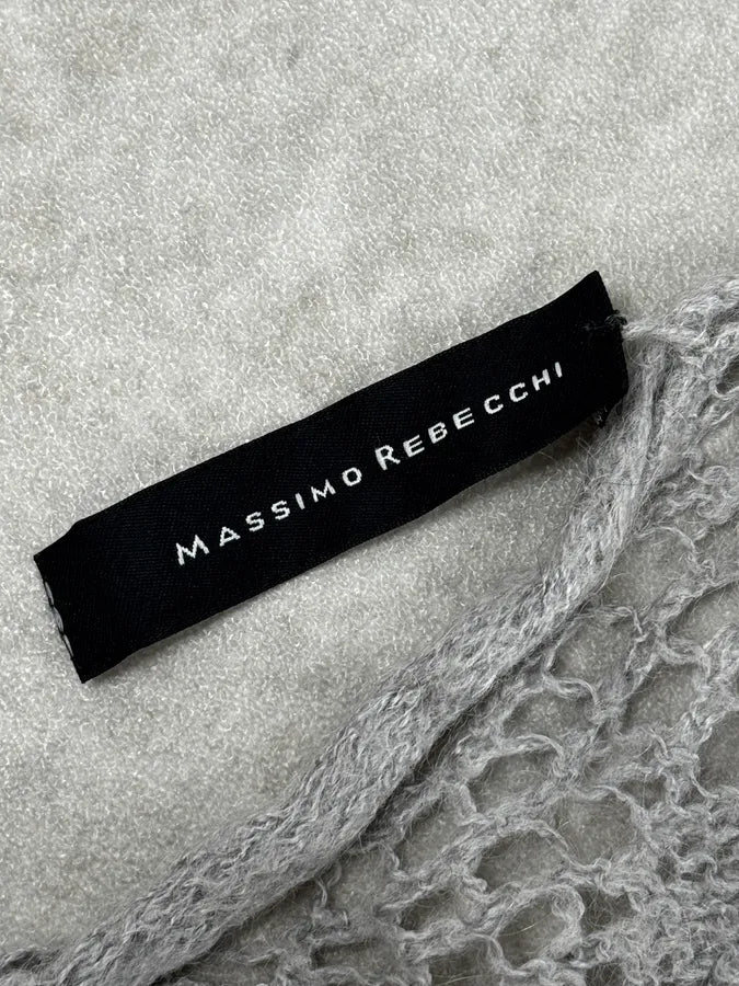 Massimo Rebecchi Mohair Grey Perfored Scarf mdcrrvm 7