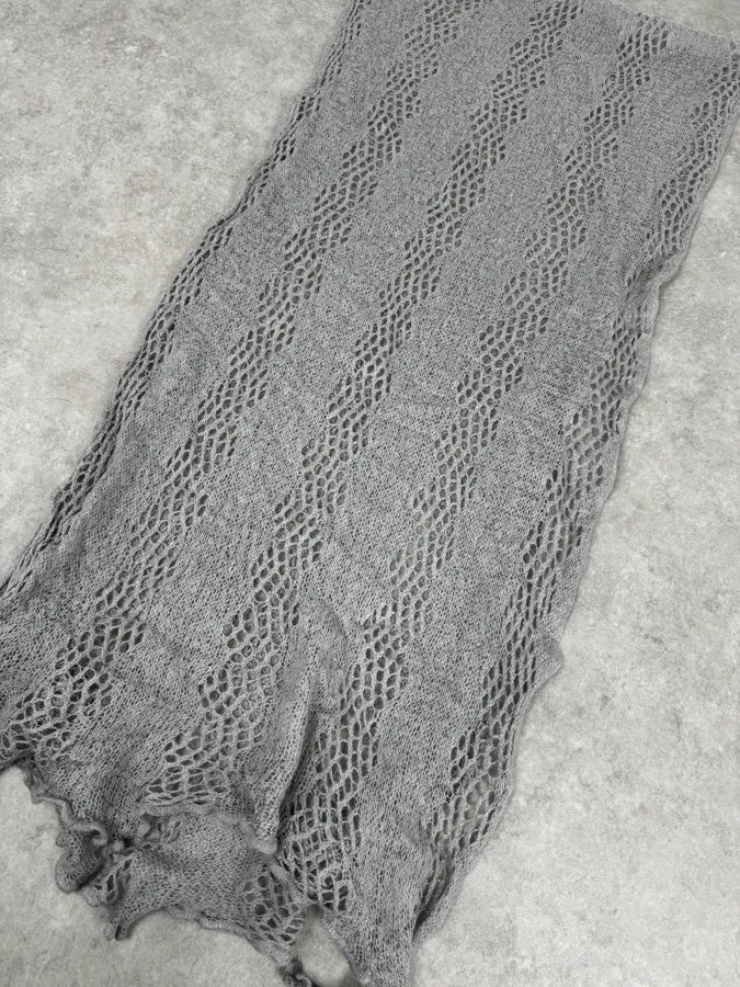 Massimo Rebecchi Mohair Grey Perfored Scarf mdcrrvm 3