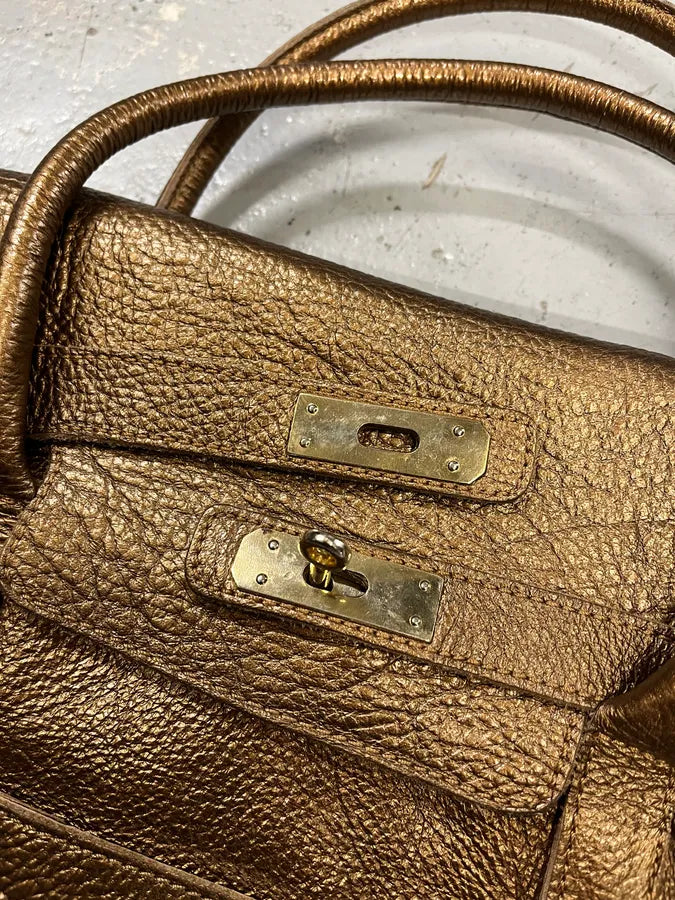 Massimo Rebecchi Strapes Bronze Gold Leather Bag LJXelEy 3