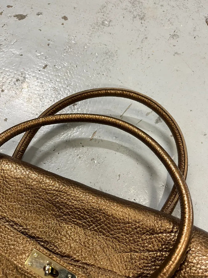 Massimo Rebecchi Strapes Bronze Gold Leather Bag LJXelEy 4