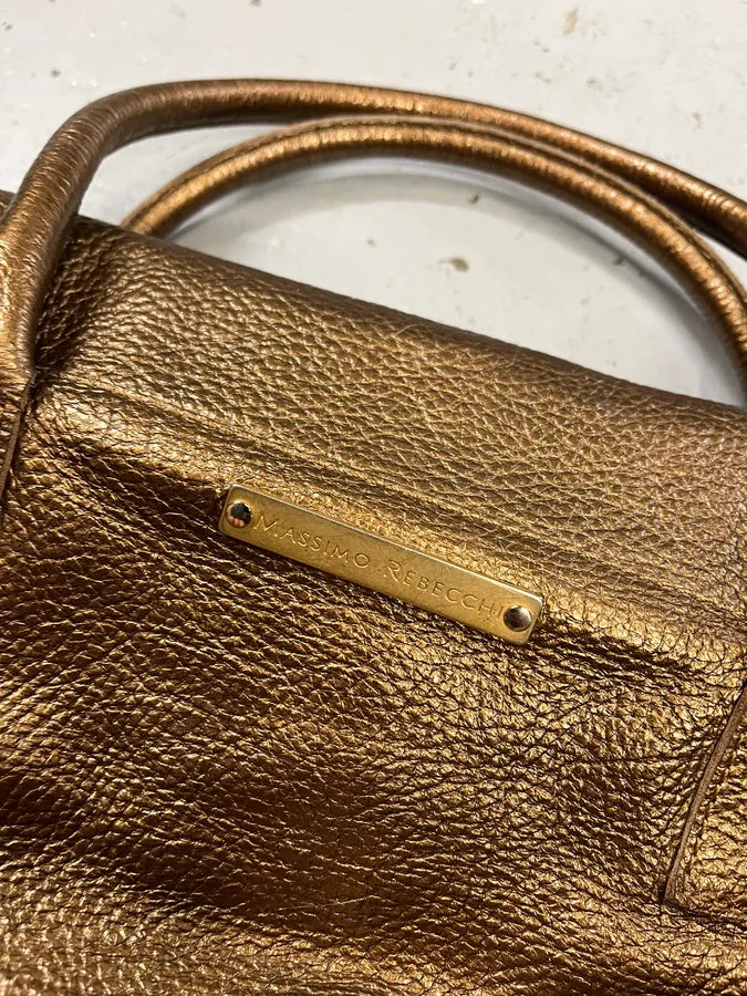 Massimo Rebecchi Strapes Bronze Gold Leather Bag LJXelEy 6