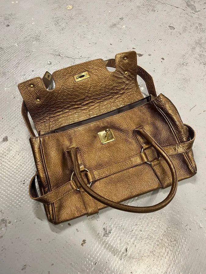 Massimo Rebecchi Strapes Bronze Gold Leather Bag LJXelEy 7