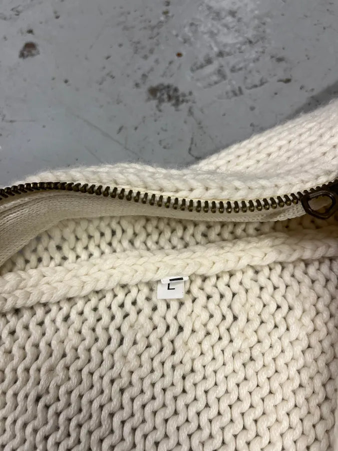 Massimo Rebecchi Triple Zip Cream Wool Turtleneck Sweater XQsjmfO 10