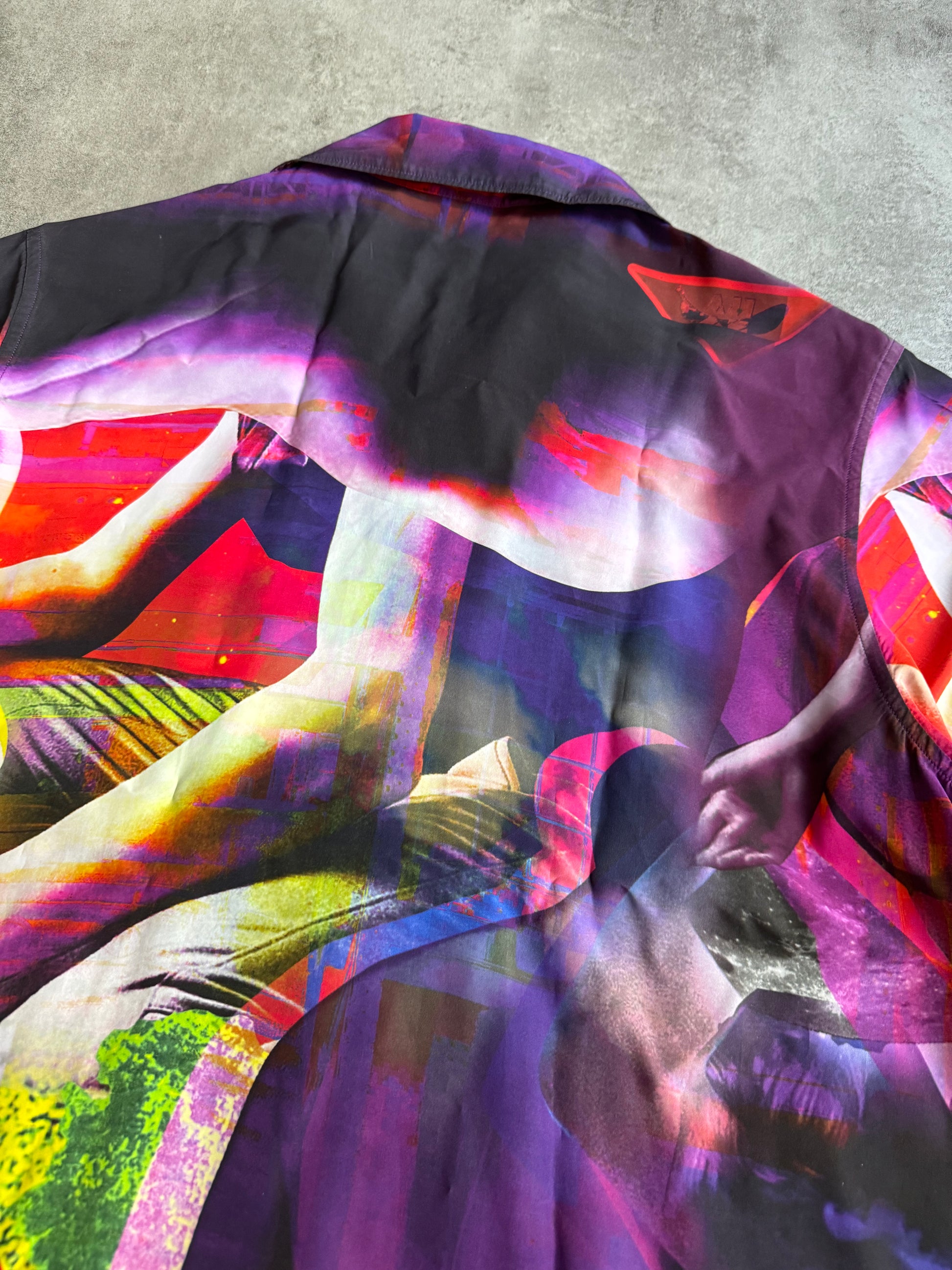 SS2019 Prada Psychedelic Amethyst Silk Bowling Shirt (L) - 4