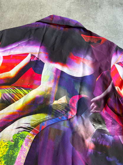 SS2019 Prada Psychedelic Amethyst Silk Bowling Shirt (L) - 4