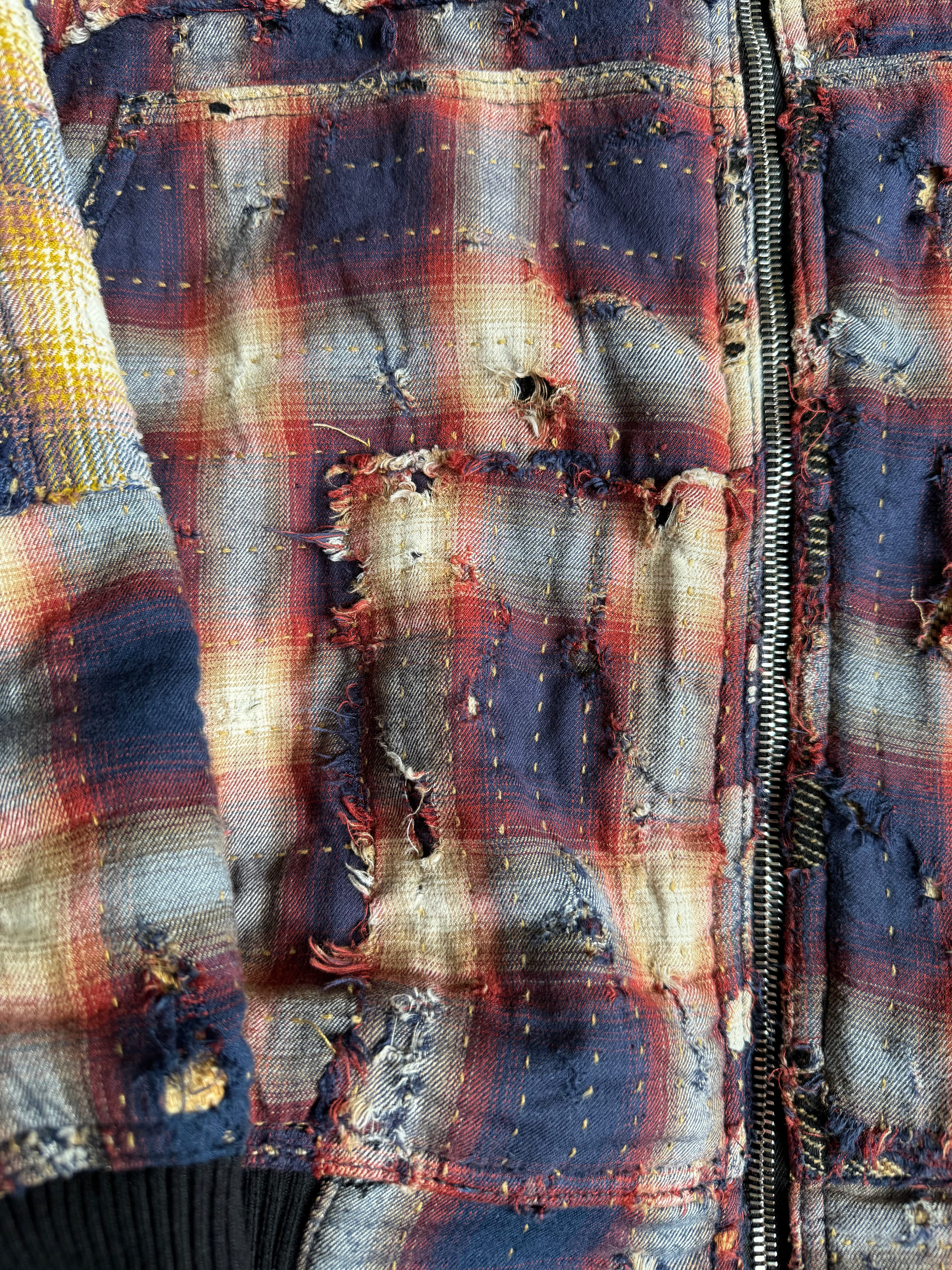 AW2023 Givenchy Sample Flannel Japan Distressed Aviator Bomber Jacket MEN  L