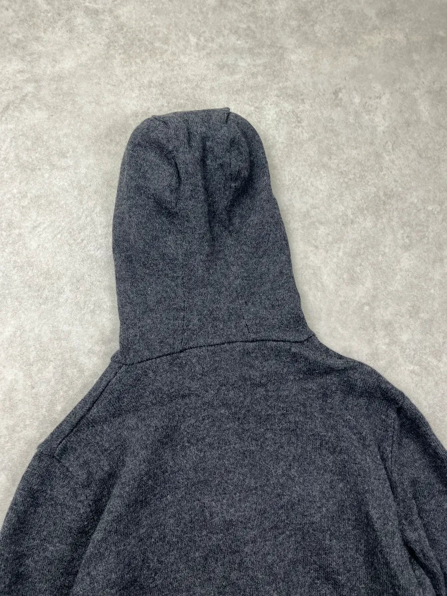 Dirk Bikkembergs Dark Grey Wool Graphic Hood Zip-Up Hoodie miskJOJw 7