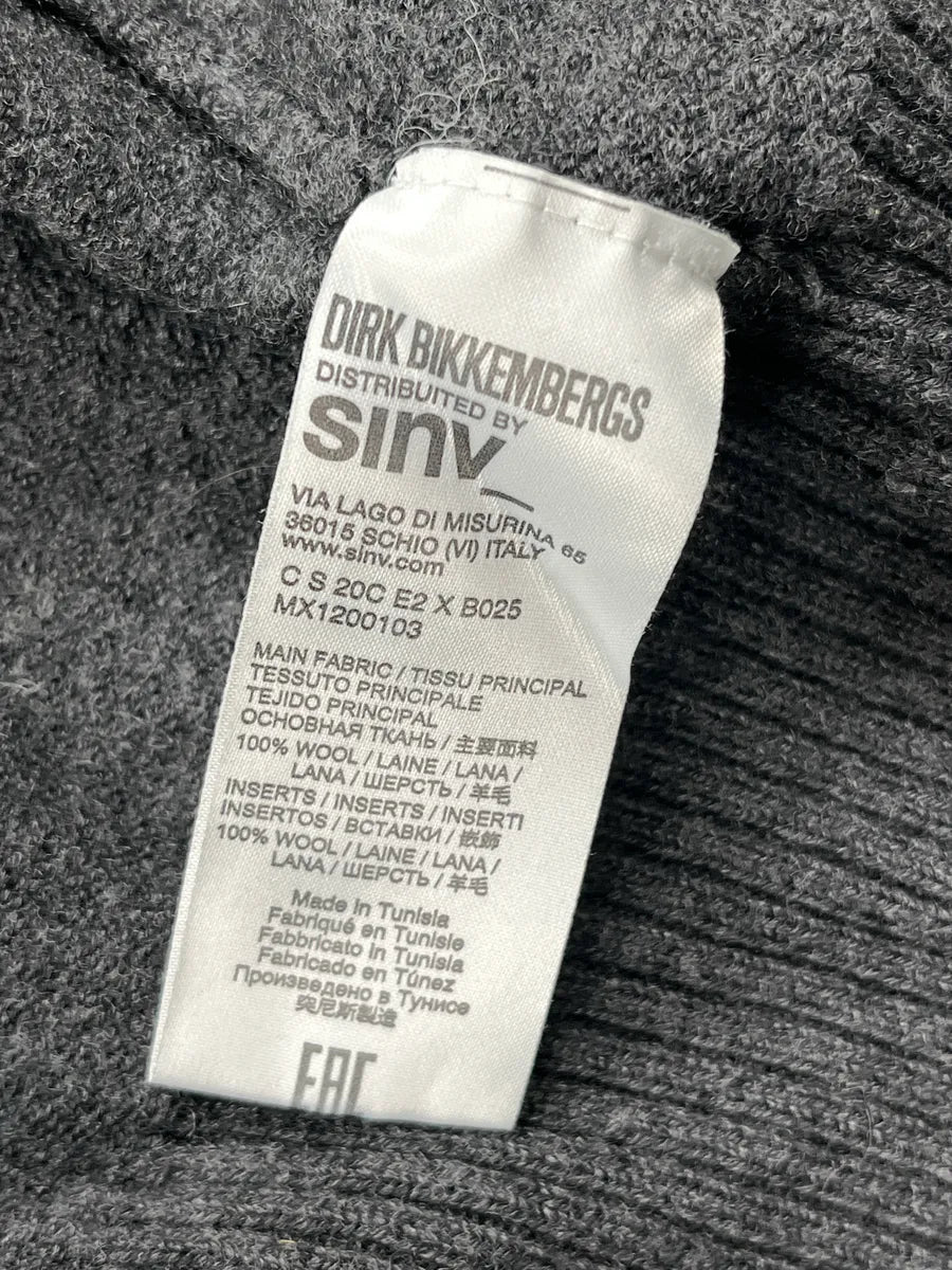 Dirk Bikkembergs Dark Grey Wool Graphic Hood Zip-Up Hoodie miskJOJw 10