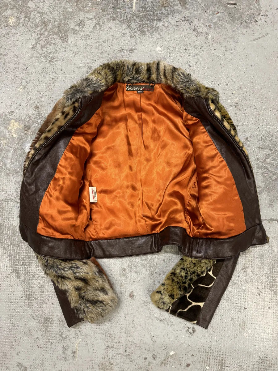 Miss Sixty Patchwork Faux Fur Animal Leopard Jacket – Dolce Vita Hub