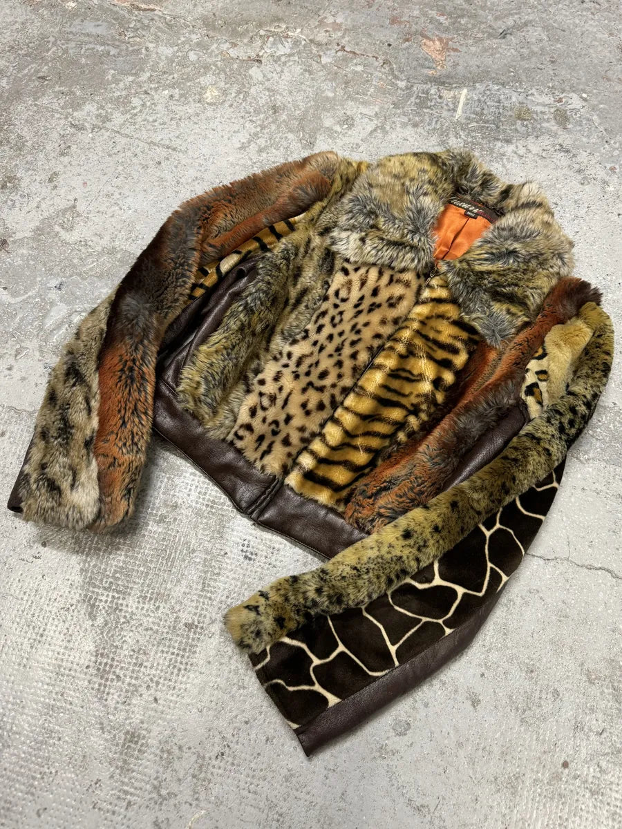 Miss Sixty Patchwork Faux Fur Animal Leopard Jacket – Dolce Vita Hub