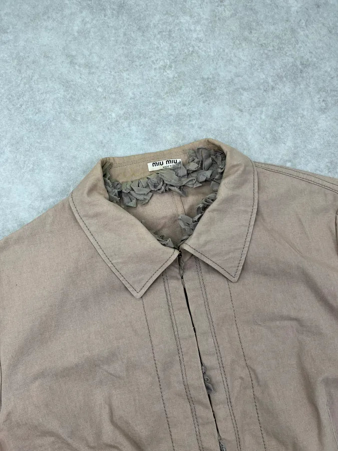 2000s Miu Miu Beige Zip-up Jacket ZTwwnPf 5