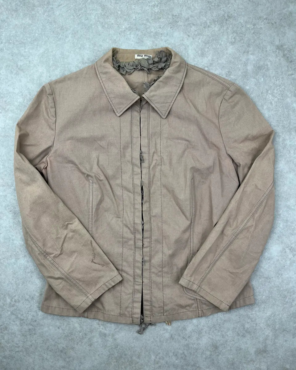 2000s Miu Miu Beige Zip-up Jacket ZTwwnPf 0