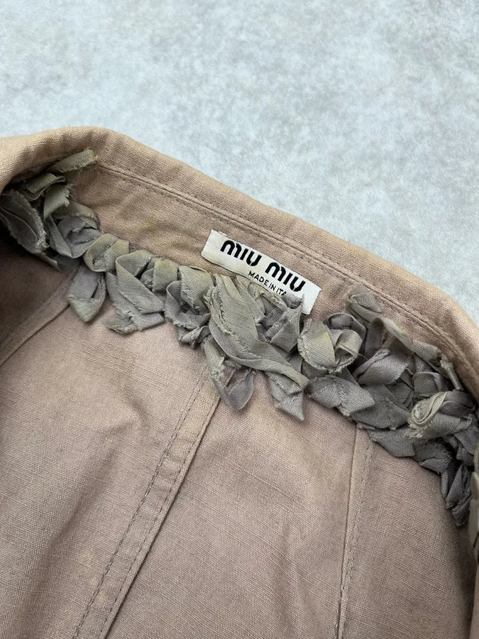 2000s Miu Miu Beige Zip-up Jacket ZTwwnPf 9