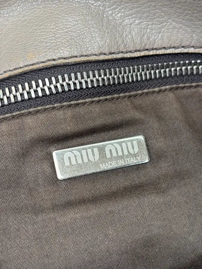 Miu Miu Beige Grey Leather Tote Bag OkOcWXW 13