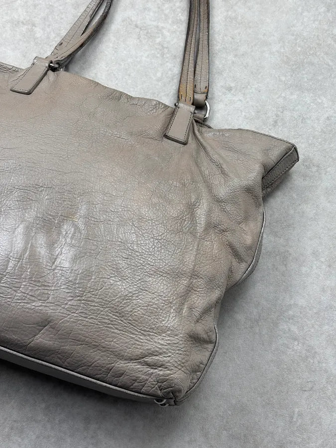Miu Miu Beige Grey Leather Tote Bag OkOcWXW 9