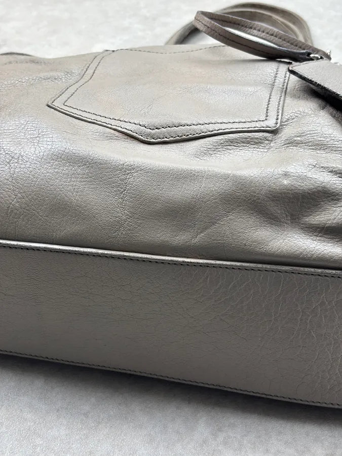 Miu Miu Beige Grey Leather Tote Bag OkOcWXW 6