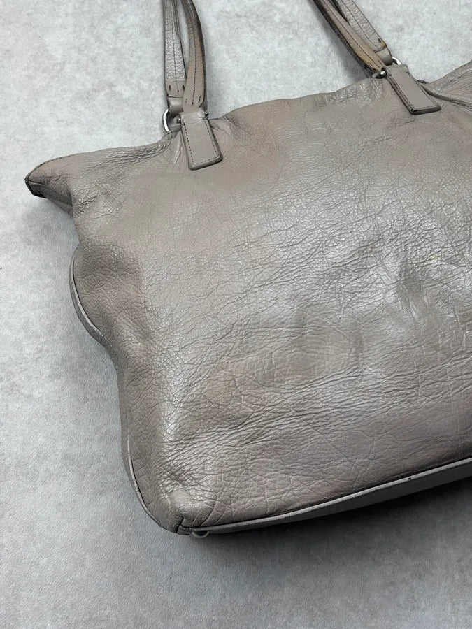 Miu Miu Beige Grey Leather Tote Bag OkOcWXW 10