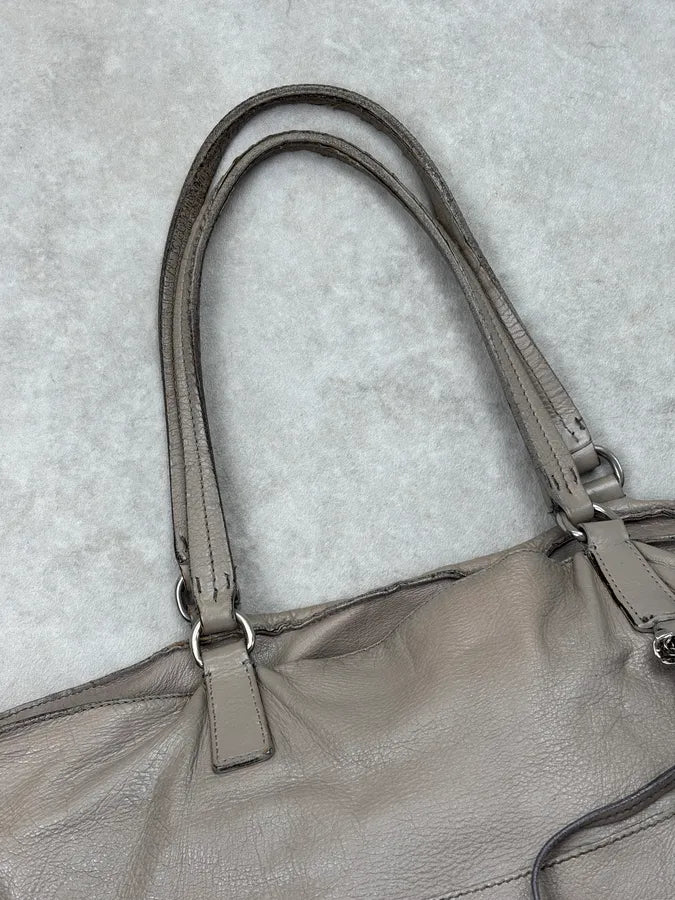 Miu Miu Beige Grey Leather Tote Bag OkOcWXW 5