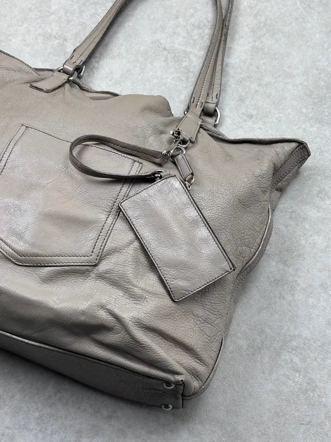 Miu Miu Beige Grey Leather Tote Bag OkOcWXW 4
