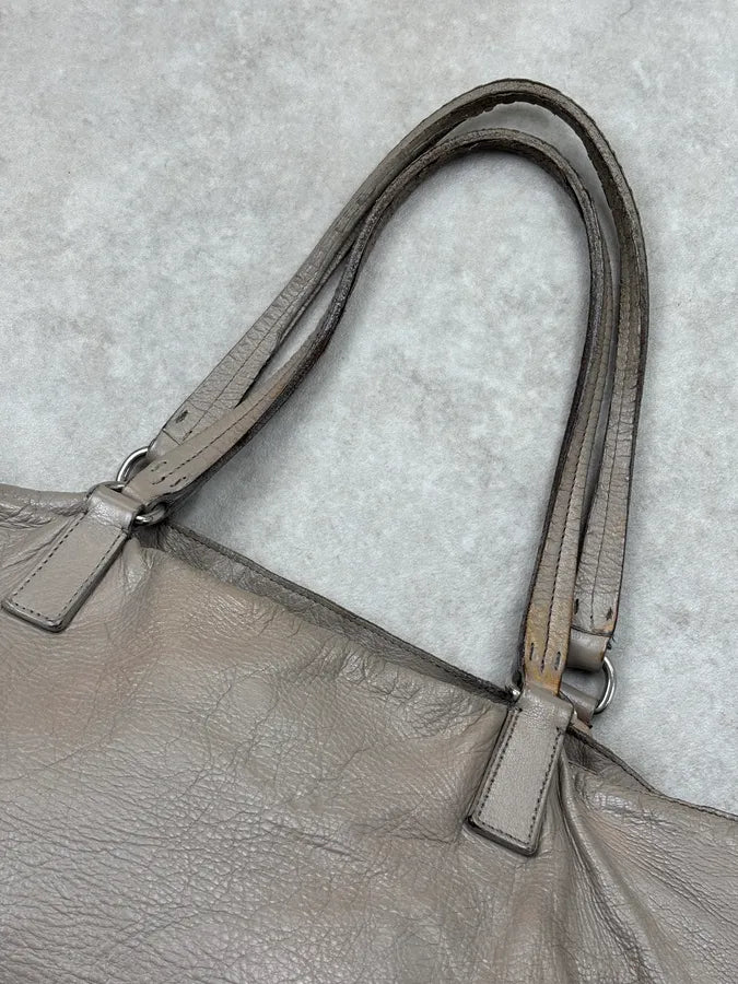 Miu Miu Beige Grey Leather Tote Bag OkOcWXW 11