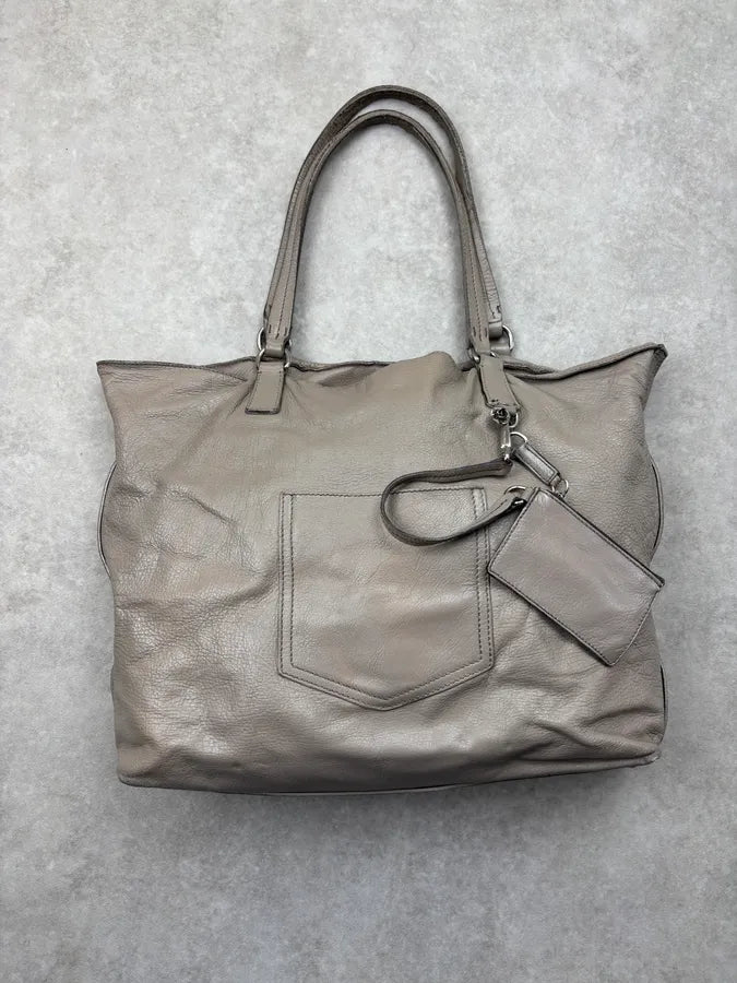 Miu Miu Beige Grey Leather Tote Bag OkOcWXW 0