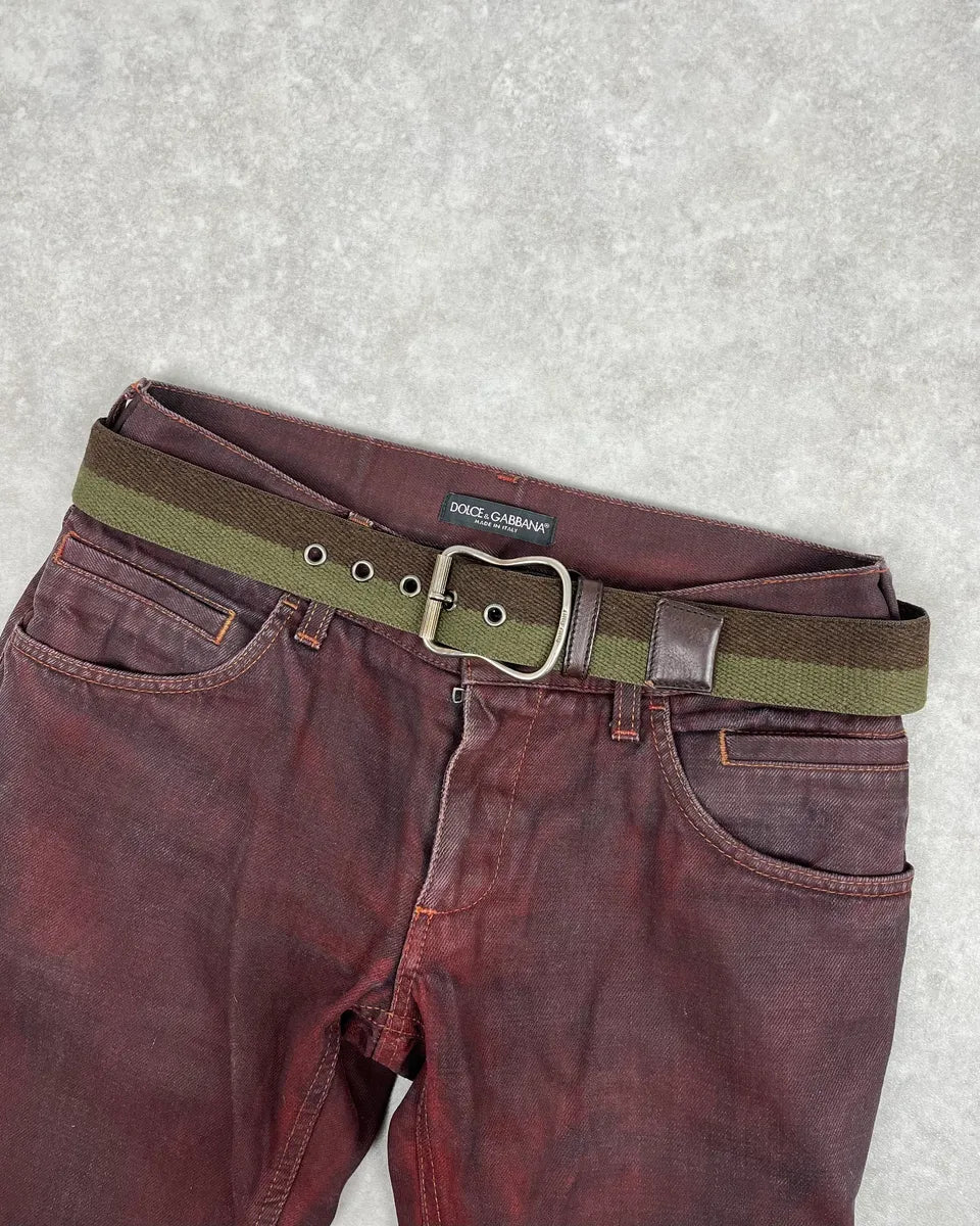 2000s Miu Miu Two Tone Camo Green Belt PfxLQqd 0