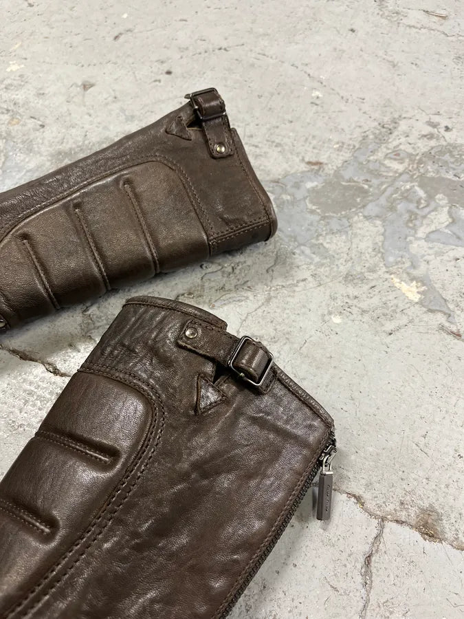 Miu Miu Biker Brown Leather Boots LMRaYJR 3