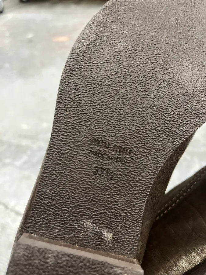 Miu Miu Biker Brown Leather Boots LMRaYJR 8