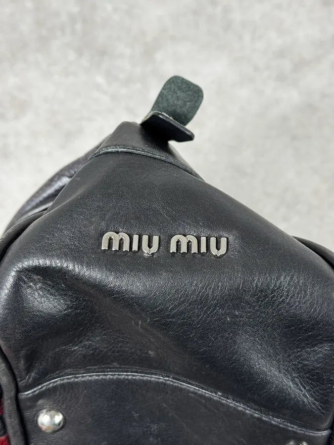 Miu Miu Black Burgundy Leather Bowling Bag oeGFqAk 10