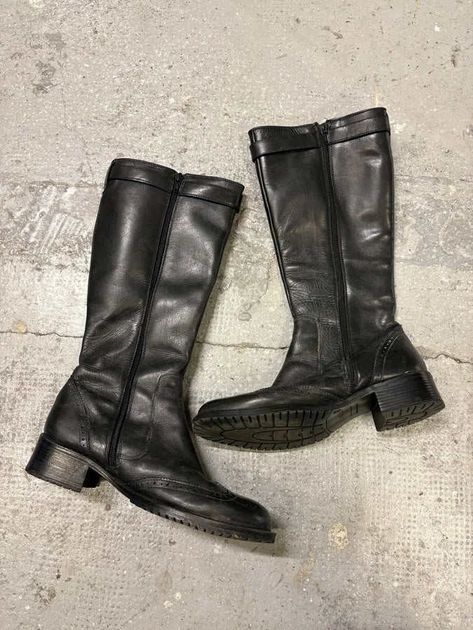 Miu Miu Black Leather Ankle Boots (39eu/us6.5) oNOmTtW 0