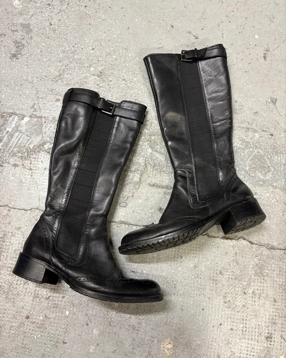 Miu Miu Black Leather Ankle Boots (39eu/us6.5) oNOmTtW 1