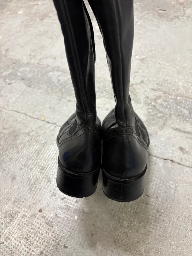 Miu Miu Black Leather Ankle Boots (39eu/us6.5) oNOmTtW 4
