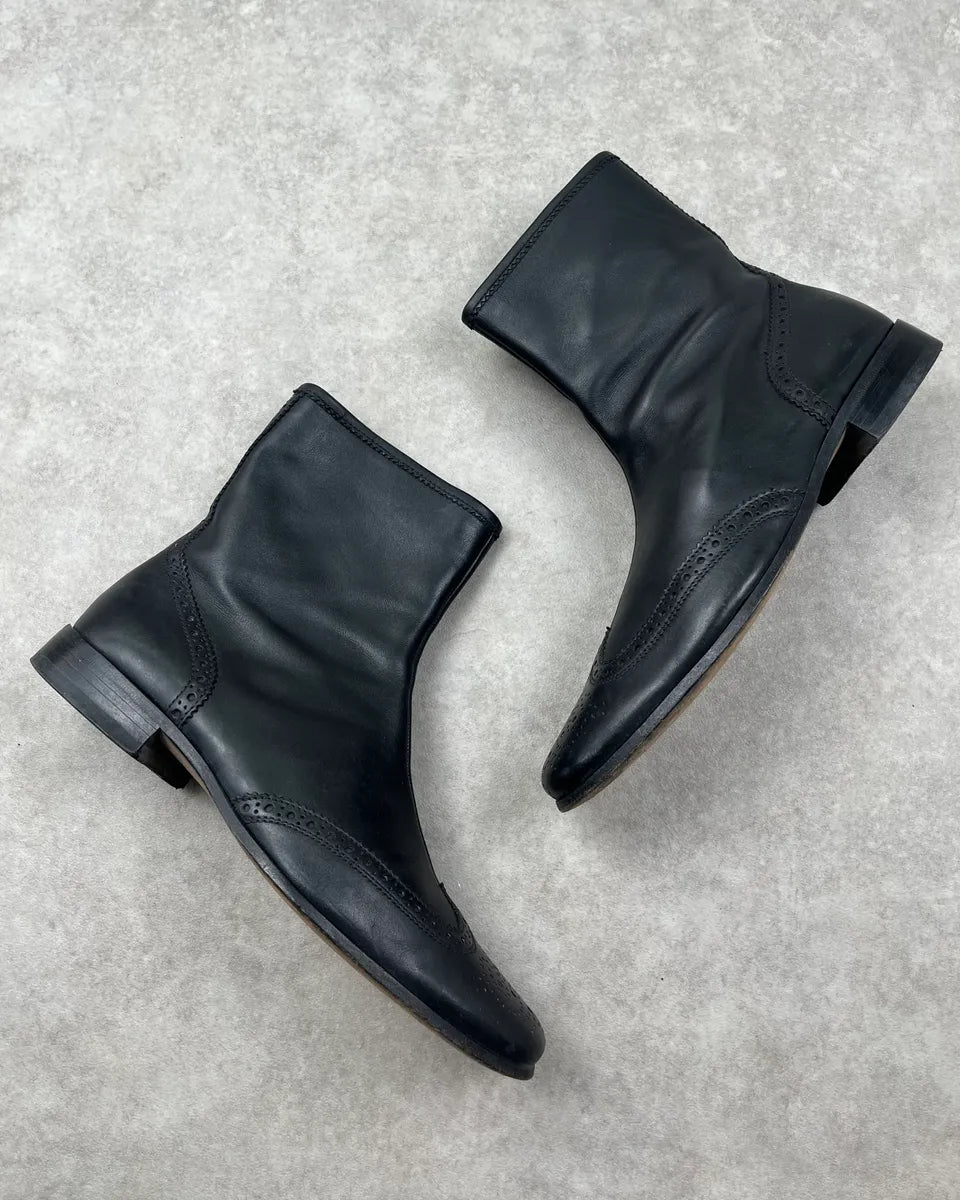 Miu Miu Black Leather Brogue Boots tLDNQCo 1