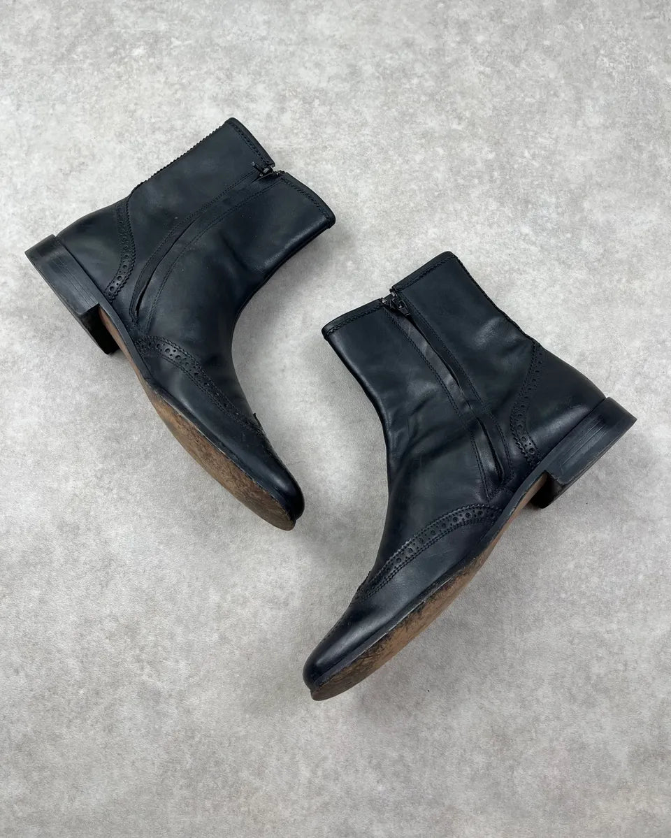 Miu Miu Black Leather Brogue Boots tLDNQCo 2