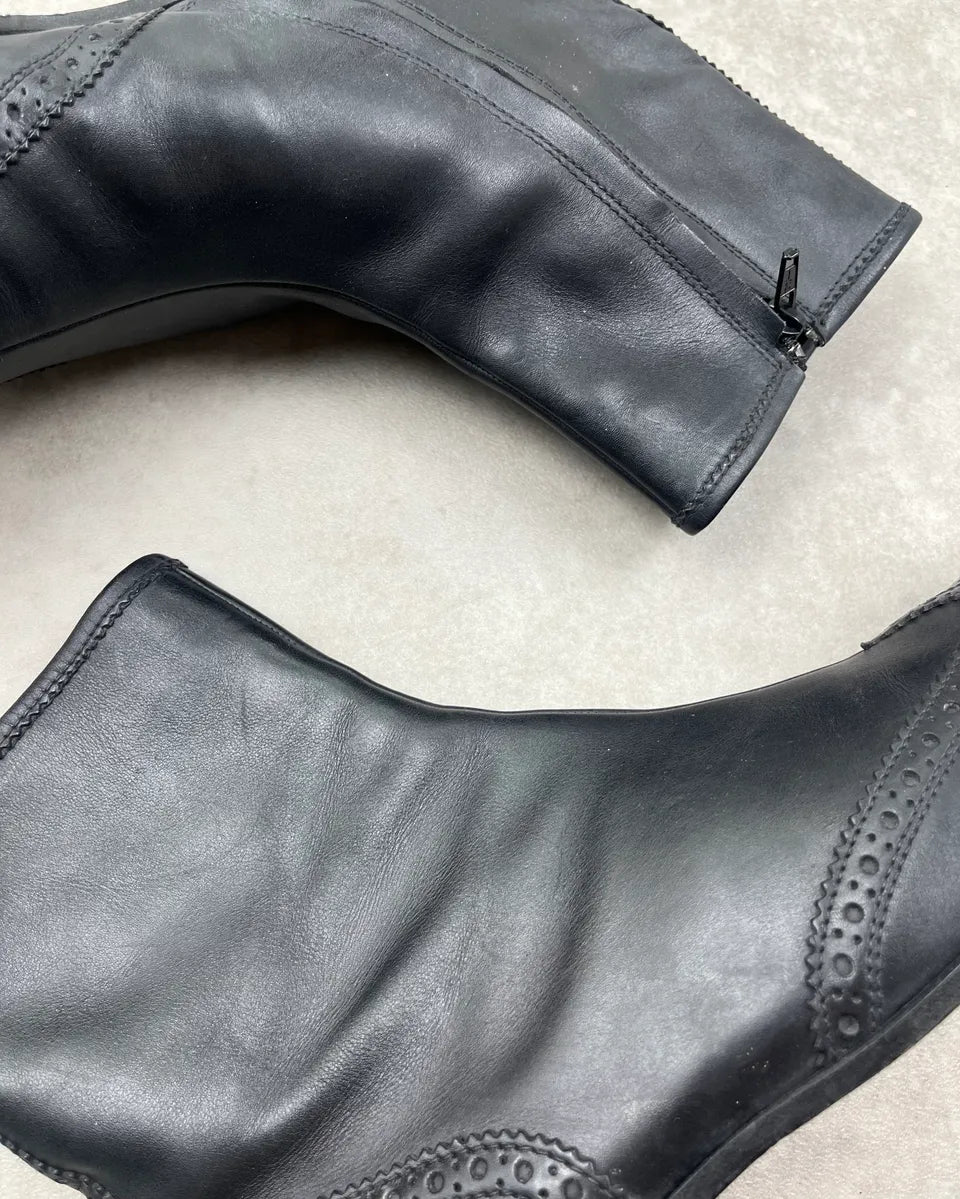Miu Miu Black Leather Brogue Boots tLDNQCo 4
