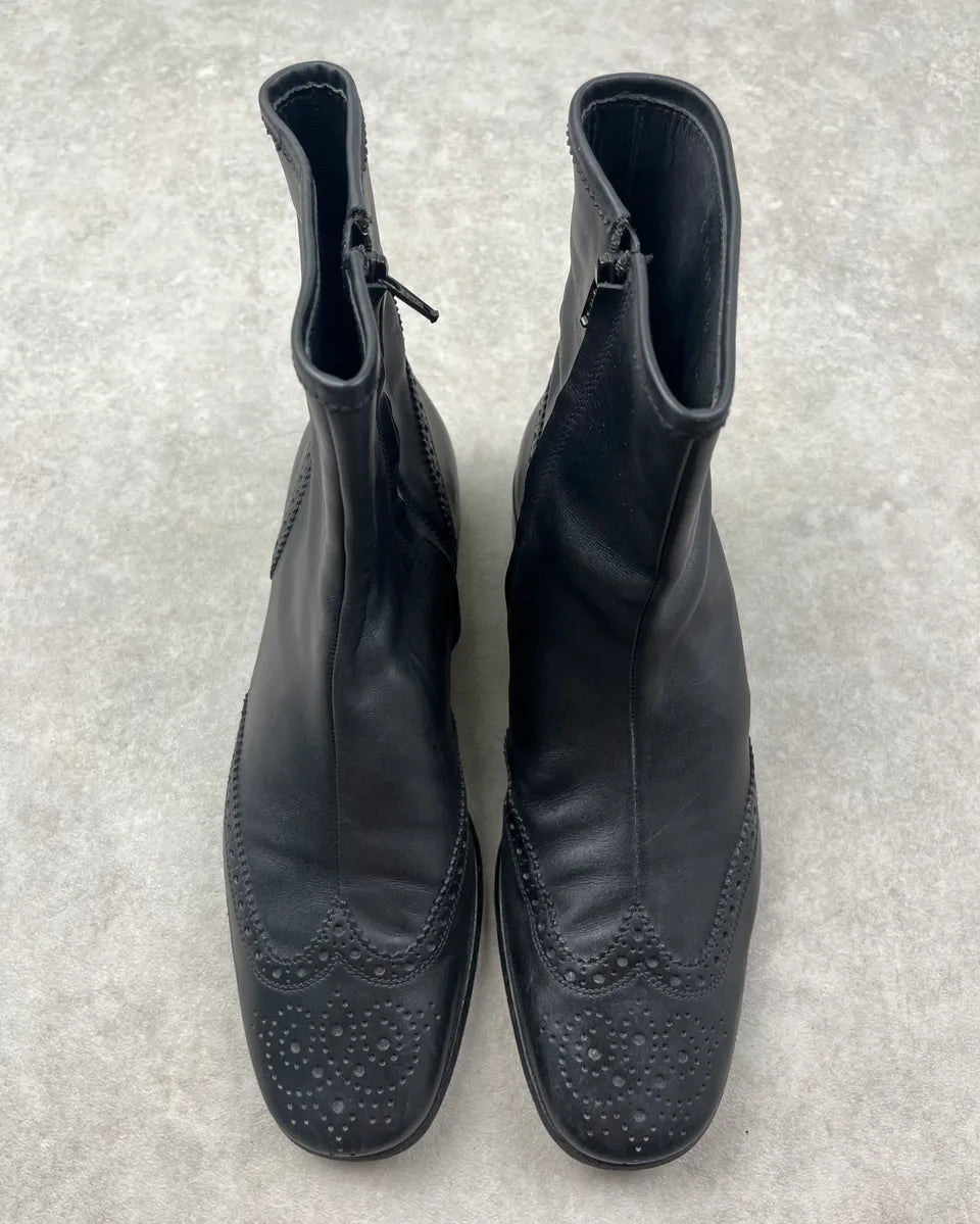 Miu Miu Black Leather Brogue Boots tLDNQCo 5