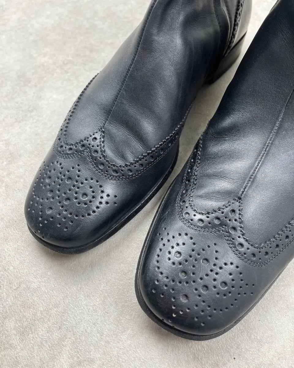 Miu Miu Black Leather Brogue Boots tLDNQCo 6