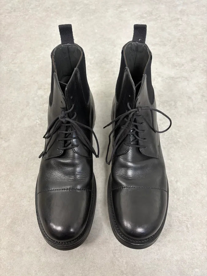 2000s Miu Miu Black Leather Combat Boots UuUWzhq 3