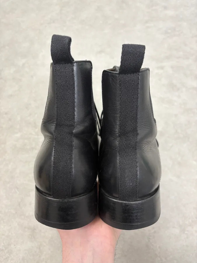 2000s Miu Miu Black Leather Combat Boots UuUWzhq 8
