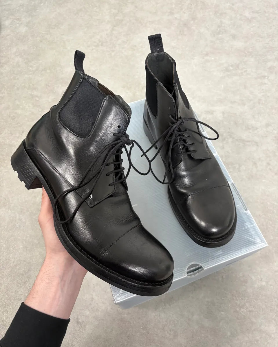 2000s Miu Miu Black Leather Combat Boots UuUWzhq 0