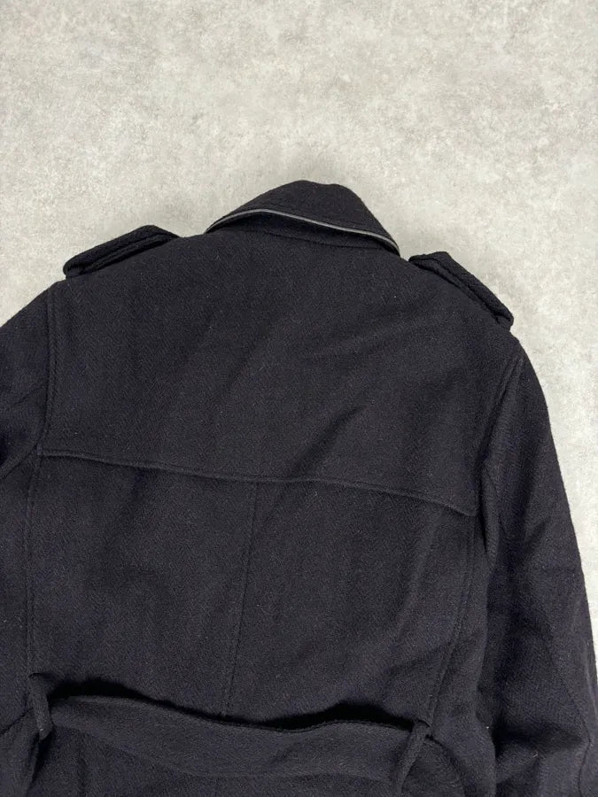 AW2005 Miu Miu Black Wool Double-Breasted Trench Coat LFWwSts 6