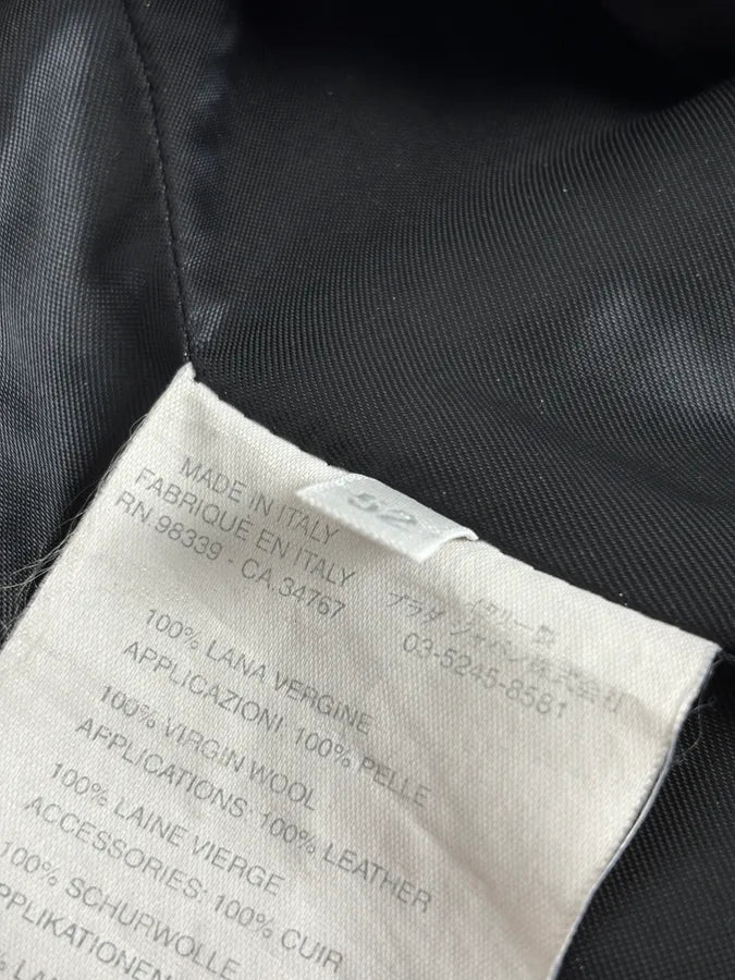 AW2005 Miu Miu Black Wool Double-Breasted Trench Coat LFWwSts 12