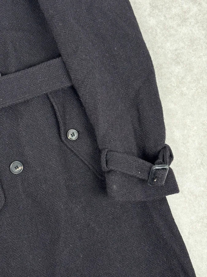 AW2005 Miu Miu Black Wool Double-Breasted Trench Coat LFWwSts 8