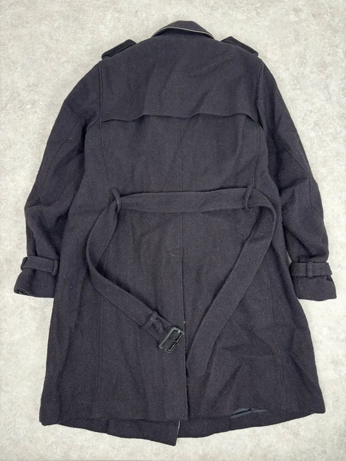 AW2005 Miu Miu Black Wool Double-Breasted Trench Coat LFWwSts 5