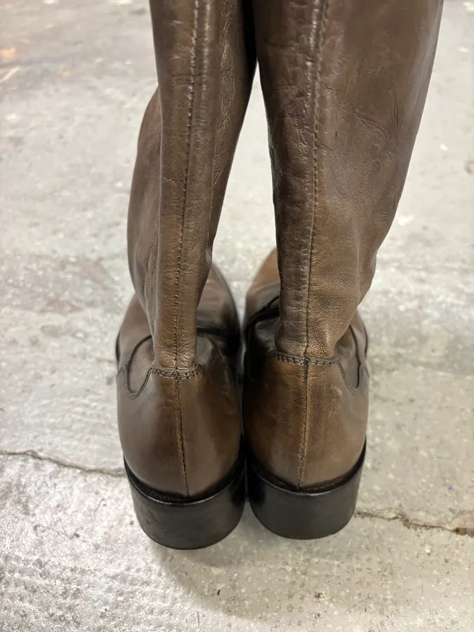 Miu Miu Brown Brown Raw Leather Ankle Boots (37eu/us5) faoitNh 3