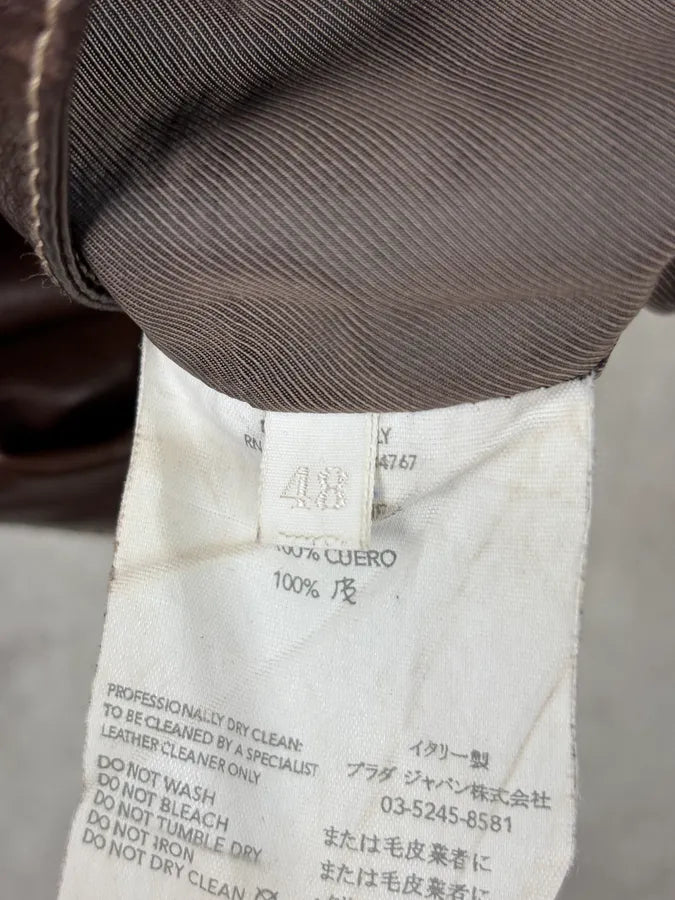 AW2003 Miu Miu Brown Leather Pants OycTlri 8