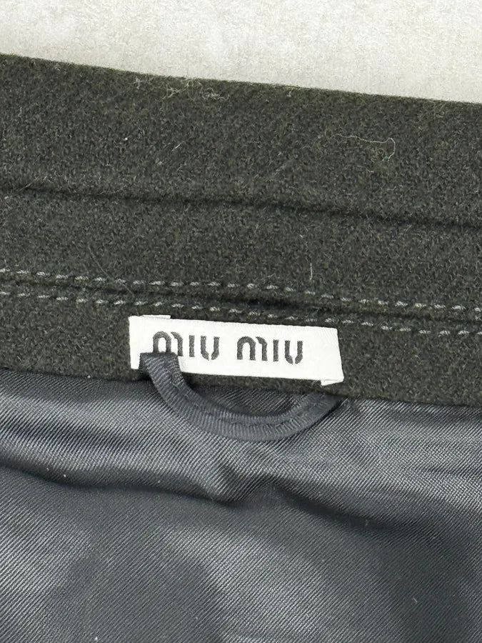 AW2010 Miu Miu Brown Removable Fur Collar Wool Coat psIqxJs 11