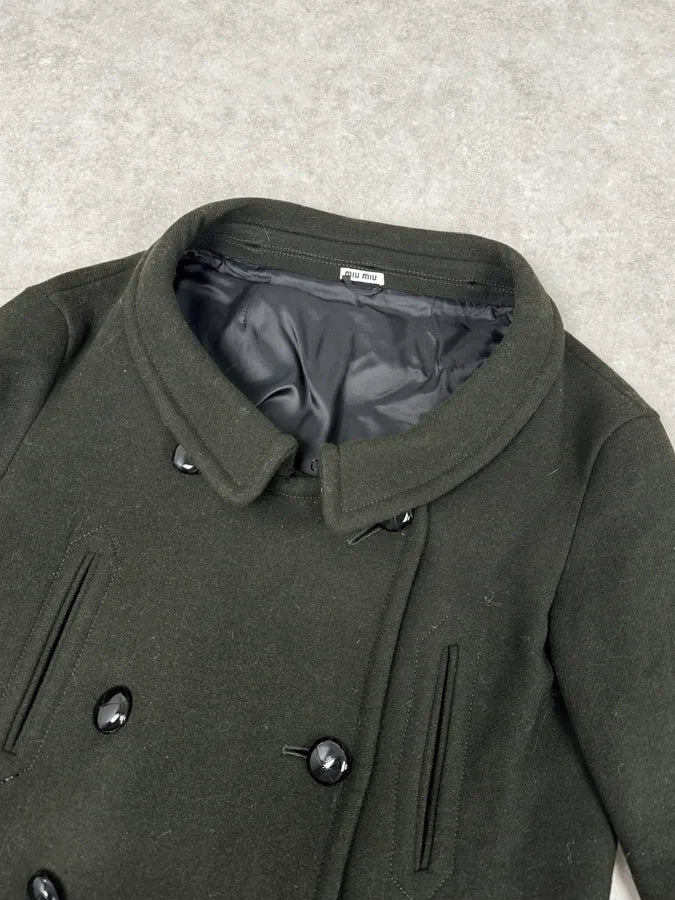 AW2010 Miu Miu Brown Removable Fur Collar Wool Coat psIqxJs 6